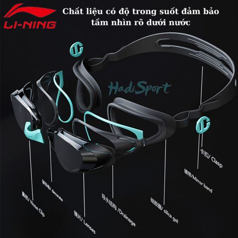 Kính Bơi Người Lớn Li-Ning Chuyên Nghiệp Chống Nước Chống Sương Mù - Mẫu LNJT211 Thời Trang và Tiện Lợi