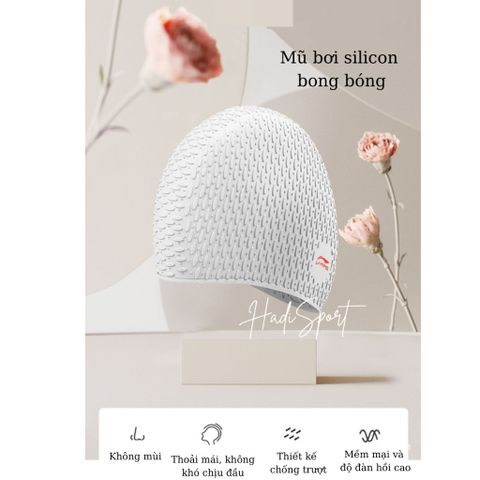 Mũ Bơi Người Lớn LI-NING Chống Trượt, Chống Thấm Nước - Dành Cho Phụ Nữ Tóc Dài - Thiết Kế 3D Thoải Mái LSJK818-1
