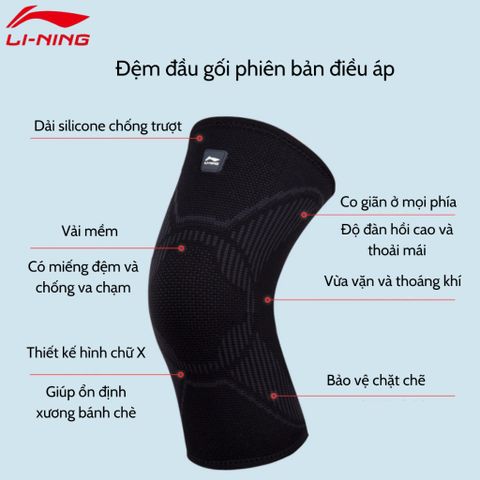 Băng Bảo Vệ Đầu Gối LI-NING Điều Áp - Phù Hợp Chạy Bộ & Chơi Thể Thao, Hỗ Trợ An Toàn Chống Chấn Thương Mã LDEU851