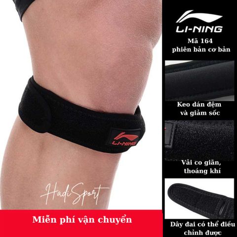 Đai Bảo Vệ Xương Bánh Chè LI-NING Chạy Bộ, Tập Gym - Giúp Bảo Vệ Khớp Gối, Thoáng Khí, Co Giãn, Freesize