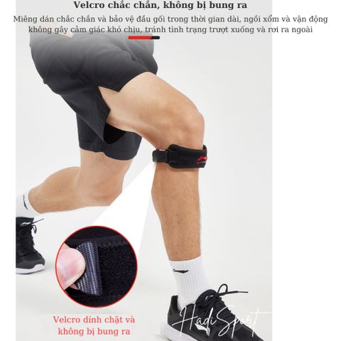 Đai Bảo Vệ Xương Bánh Chè LI-NING Chạy Bộ, Tập Gym - Giúp Bảo Vệ Khớp Gối, Thoáng Khí, Co Giãn, Freesize