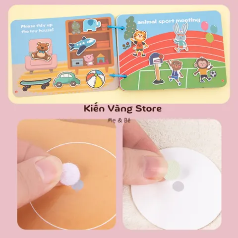 Học liệu Bóc Dán Thông Minh Montessori - Đồ Chơi Học Từ Vựng Tiếng Anh Cho Bé 3-6 Tuổi - Bảng Bận Rộn Sáng Tạo