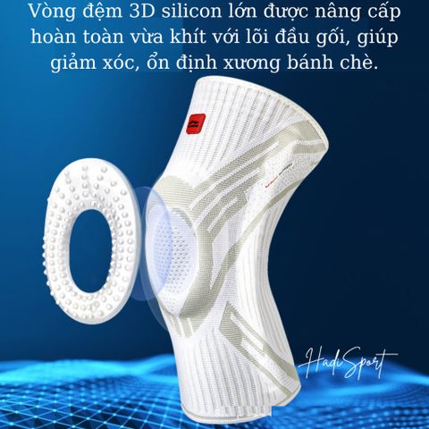 Băng Bảo Vệ Đầu Gối Lining Nâng Cấp - Nẹp Lò Xo & Miếng Đệm Silicon Dày, Hỗ Trợ Giảm Đau, Phục Hồi Chấn Thương