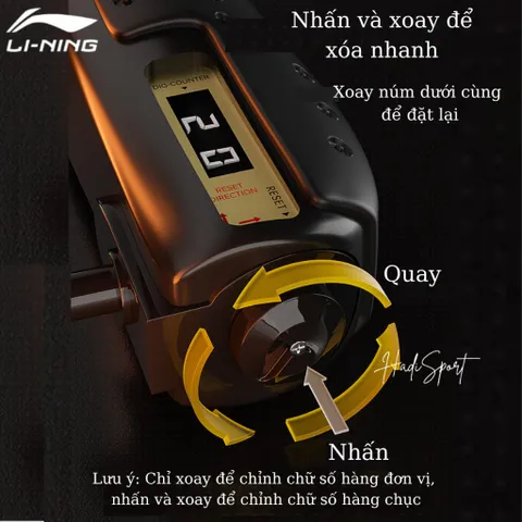 Kìm Bóp Tay Có Đếm Số Li-Ning Điều Chỉnh Lực 5-60kg - Dụng Cụ Tập Thể Hình, Tăng Cường Sức Mạnh Tay, Hàng Chính Hãng
