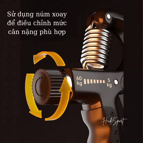 Kìm Bóp Tay Có Đếm Số Li-Ning Điều Chỉnh Lực 5-60kg - Dụng Cụ Tập Thể Hình, Tăng Cường Sức Mạnh Tay, Hàng Chính Hãng