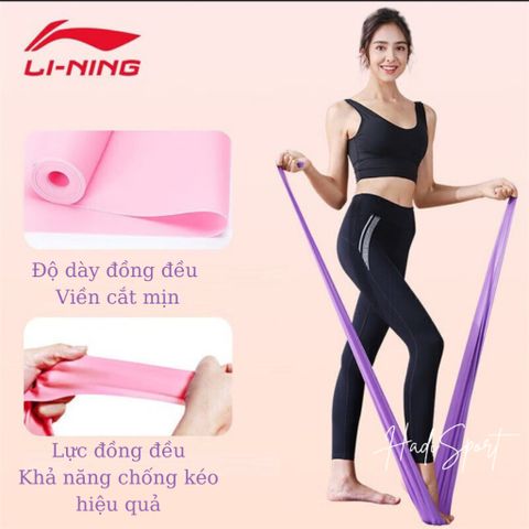 Dây kháng lực LI-NING 1.5m - Dây đàn hồi tập Gym, Yoga, Pilates tăng cường sức bền, linh hoạt cho mọi lứa tuổi