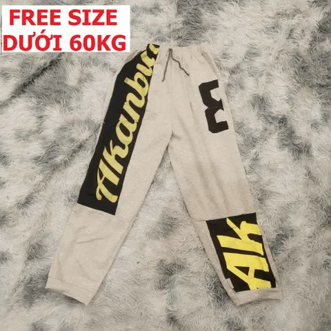 Quần Jogger Thể Thao Unisex Xám Ống Rộng - Dễ Phối Đồ, Tập Gym, Chạy Bộ - FREESIZE Dưới 60kg