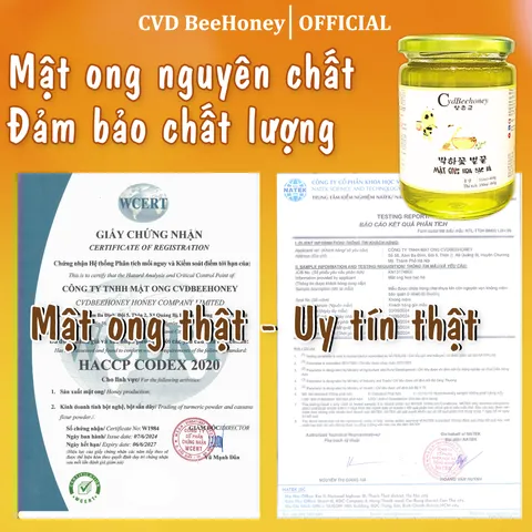 Mật Ong Nguyên Chất Hoa Bạc H à - Tăng Đề Kháng, Làm Đẹp Da - CVDBEEHONEY 600g Hương Vị Thanh Ngọt Từ Thiên Nhiên