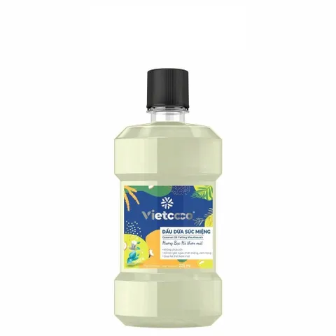 Dầu Dừa Súc Miệng Vietcoco Hương Bạc Hà 225ml - Tăng Cường Sức Khỏe Răng Miệng, Không Chứa Cồn, Diệt Khuẩn Tự Nhiên