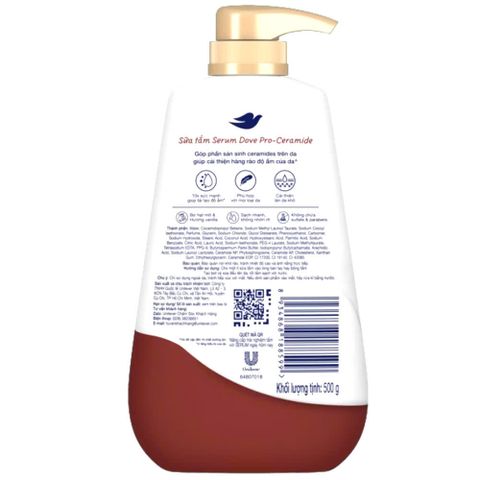 Sữa Tắm Serum Dove Bơ Hạt Mỡ & Vanilla 500g - Dưỡng Ẩm Hiệu Quả, Làm Mềm Da, Hương Thơm Ngọt Ngào Chăm Sóc Da Khô