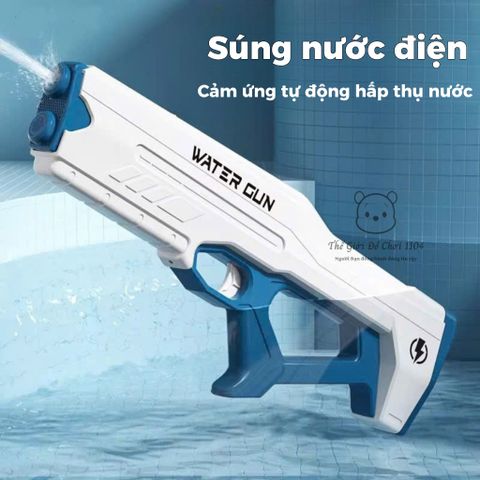 Súng Bắn Nước Tự Động Cảm Ứng - Bắn Xa 10m, Nạp Nước Nhanh, Kèm Pin Sạc & Kính Bảo Hộ - Đồ Chơi Hè Vui Nhộn Cho Trẻ Em