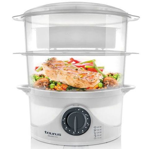 Nồi Hấp Điện Taurus SaluteCook 2 Tầng 6L - Hấp Thực Phẩm Nhanh, Giữ Dinh Dưỡng, Dễ Dàng Sử Dụng