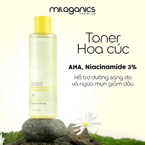 TONER HOA CÚC DỊU NHẸ GIẢM DẦU MỤN 240ML-MILAGANICS