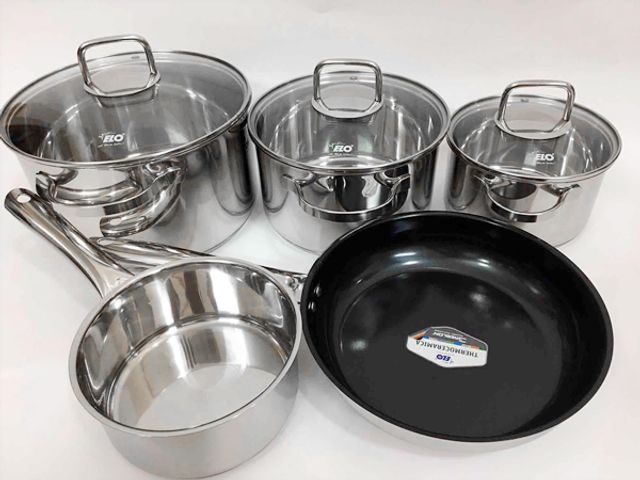 Bộ Nồi Elo Clio 5 Chiếc Inox 304 Cao Cấp - Bộ Nồi Đun Nấu Chống Dính, Phù Hợp Mọi Món Ăn, Bếp Gas & Từ, Xuất Xứ Đức