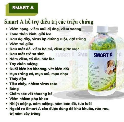 Dung Dịch Sát Khuẩn SmartA 500ml - Khử Khuẩn Da, Vệ Sinh Mũi Họng, An Toàn Cho Gia Đình, Được Sản Xuất Tại Việt Nam