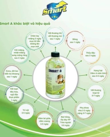 Dung Dịch Sát Khuẩn SmartA 500ml - Khử Khuẩn Da, Vệ Sinh Mũi Họng, An Toàn Cho Gia Đình, Được Sản Xuất Tại Việt Nam