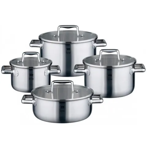 Bộ Nồi Từ Elo Multilayer 4 Chiếc Inox Cao Cấp - Nắp Kính, Dùng Được Với Mọi Loại Bếp, Nhập Khẩu Đức - Bảo Hành 6 Năm