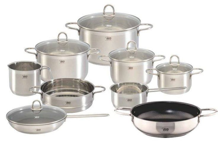Bộ Nồi Inox Elo Smaragd 9 Món - Đúc Thép Không Gỉ, Thiết Kế Sang Trọng, Chịu Nhiệt Tối Ưu, Chống Dính, Xuất Xứ Đức