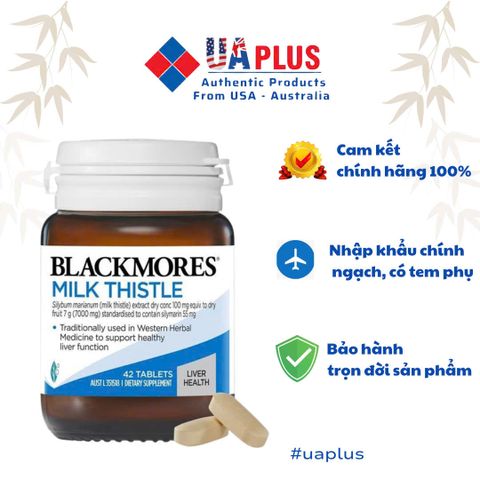 Viên uống bổ gan Blackmores Milk Thistle 42 viên - Hỗ trợ chức năng gan và tiêu hóa - Sản phẩm nhập khẩu chính ngạch từ Úc