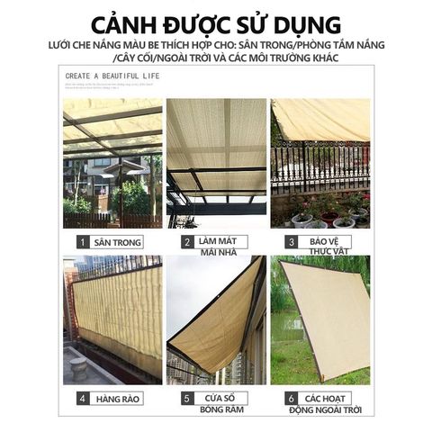 Bạt Che Nắng 2x2m Chống Tia UV Cho Ban Công Sân Vườn - Chất Liệu HDPE Bền Bỉ, Giảm Nhiệt Độ, Bảo Vệ Cây Cối