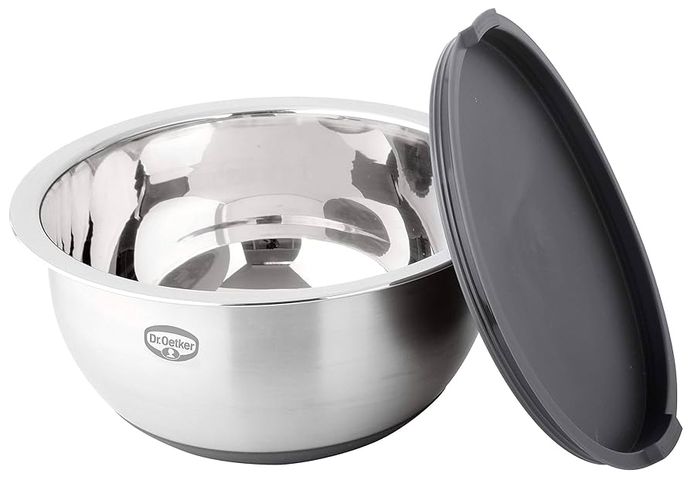 Bát Trộn ELO Inox Kích Thước 24x13cm - Bộ Đồ Bếp Chất Liệu Bền và Sang Trọng với Nắp Nhựa và Đáy Silicone
