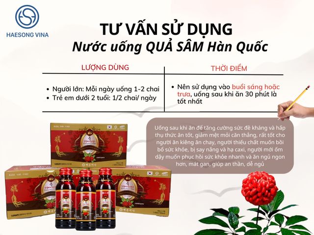 Nước Uống Quả Nhân Sâm Ginseng Berry S Drink - Hộp 10 Chai 100ml, Nước Giải Khát Bổ Dưỡng Từ Hàn Quốc, Tăng Cường Sức Khỏe