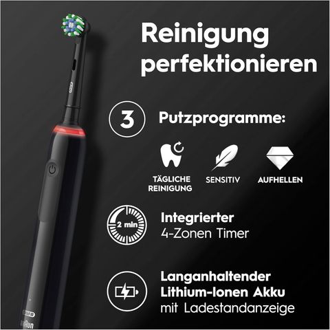 Bàn chải đánh răng điện Oral-B Pro Series 3 Màu Đen kèm Hộp