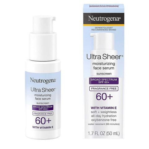 Tinh Chất Chống Nắng Neutrogena Ultra Sheer® Face Serum SPF60+ - Dưỡng ẩm, Vitamin E, Chống nắng rộng, Không để lại vết trắng