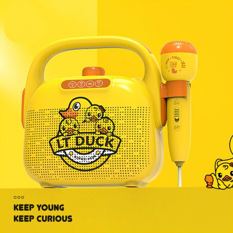 Loa Micro Hát Karaoke Chú Vịt Cho Bé Kết nối Bluetooth điện thoại, Loa mini kèm mic hát cho bé