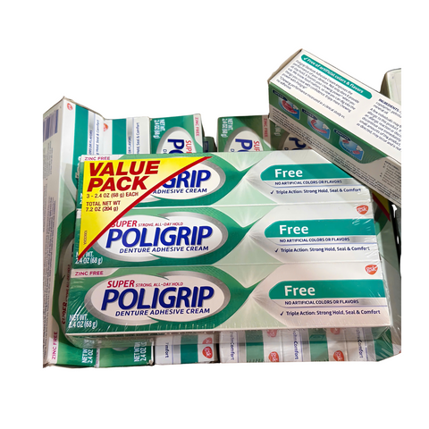 Keo Dán Hàm Răng Giả Poligrip Super - Không Mùi, Giữ Chặt Suốt 12 Giờ, Ngăn Ngừa Kích Ứng, Sản Phẩm Chăm Sóc Răng Miệng Từ Anh Quốc