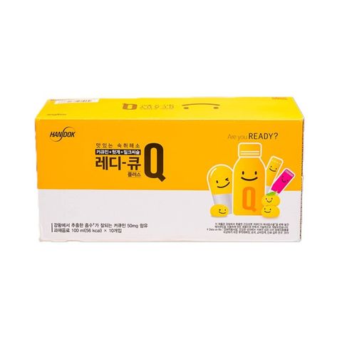 Nước Nghệ Ready Q Hàn Quốc - Giải Độc Gan, Thanh Lọc Cơ Thể - Hộp 10 Chai 100ml, Hỗ Trợ Hệ Tiêu Hóa, Làm Sáng Da