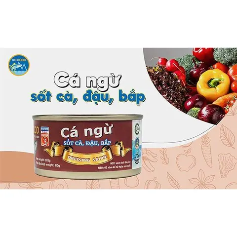 Cá Ngừ Sốt Cà Đậu Bắp KTC FOOD 185gr - Món Ngon Tiện Lợi, Dinh Dưỡng, Dễ Dàng Chế Biến Cho Bữa Ăn Gia Đình