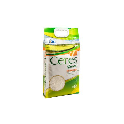 Gạo Ceres Garnet KTC Food 5kg - Hạt Gạo Dài, Ngọt, Dẻo Ngon, Tự Nhiên, An Toàn Cho Sức Khỏe, Xuất Xứ Việt Nam