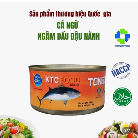 Cá Ngừ Ngâm Dầu KTC FOOD 185gr - Thực Phẩm Tiện Lợi, Ngon Chất Lượng Cao, Bổ Dưỡng Để Dùng Ngay Hoặc Kết Hợp Món Ăn