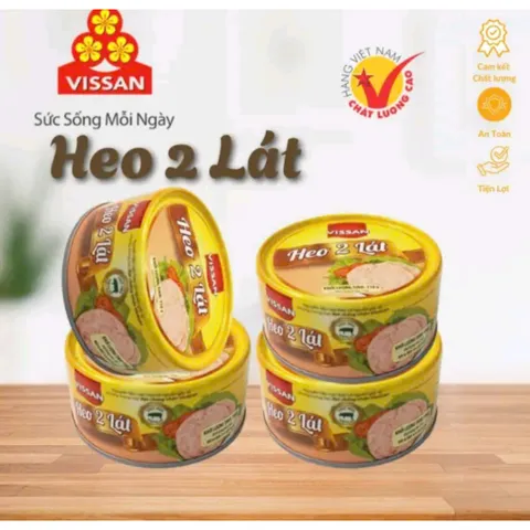 Heo 2 Lát Vissan - Thịt Heo Đã Nấu Chín, Hộp Thiếc 150g - Tiện Lợi Cho Bữa Ăn Và Du Lịch, Đậm Đà Hương Vị Truyền Thống
