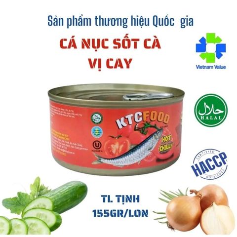 Cá Mòi Sốt Cà Chua Vị Cay KTC FOOD 155gr - Hương Vị Đậm Đà, Tiện Lợi Ăn Ngay, Không Chất Bảo Quản