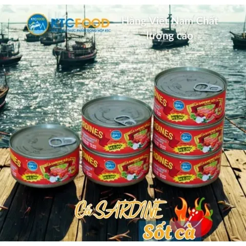 Cá Mòi Sốt Cà Chua Vị Cay KTC FOOD 155gr - Hương Vị Đậm Đà, Tiện Lợi Ăn Ngay, Không Chất Bảo Quản