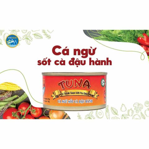 Cá Ngừ Sốt Cà Đậu Hành KTC FOOD - Hộp Thịt Cá Ngừ Tươi Ngon, Tiện Lợi Cho Bữa Ăn Nhanh Gọn, Đậm Đà Hương Vị Việt