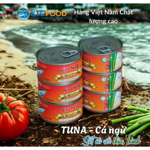 Cá Ngừ Sốt Cà Đậu Hành KTC FOOD - Hộp Thịt Cá Ngừ Tươi Ngon, Tiện Lợi Cho Bữa Ăn Nhanh Gọn, Đậm Đà Hương Vị Việt