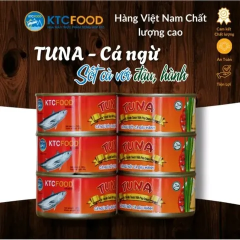 Cá Ngừ Sốt Cà Đậu Hành KTC FOOD - Hộp Thịt Cá Ngừ Tươi Ngon, Tiện Lợi Cho Bữa Ăn Nhanh Gọn, Đậm Đà Hương Vị Việt