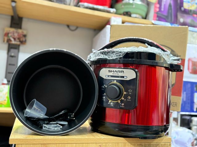 Nồi áp suất điện công nghiệp Sharp Thái Lan 2000W - Nấu, Hấp, Hầm Đa Năng, Thời Gian Hẹn Giờ 30 Phút, Giữ Ấm Tới 8 Giờ