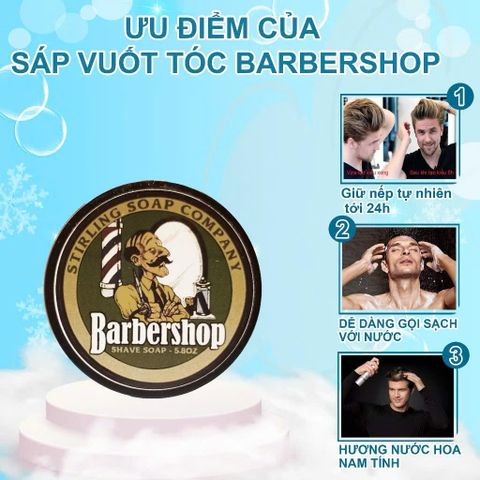 Sáp vuốt tóc nam BARBER PRO 80g - Wax giữ nếp lâu, không bết dính, hương thơm nam tính, dễ tạo kiểu tóc tự tin
