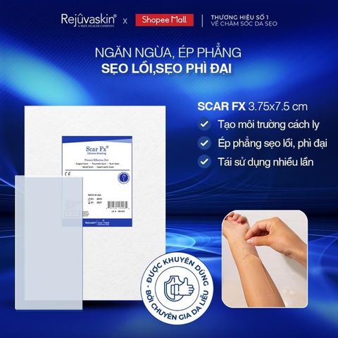 Miếng Dán Xóa Sẹo Lồi REJUVASKIN Scar FX 3.75x7.5cm - Chăm Sóc Da Chất Lượng Cao, Ngăn Ngừa Sẹo Sau Phẫu Thuật, Đảm Bảo An Toàn