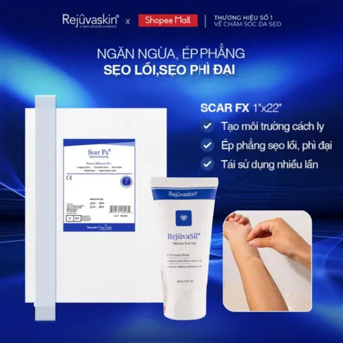 Combo Gel Ngăn Ngừa và Làm Xẹp Sẹo Lồi Belly - Sản Phẩm Chăm Sóc Da Rejuvaskin Mỹ (10ml + FX 2,5*55cm)