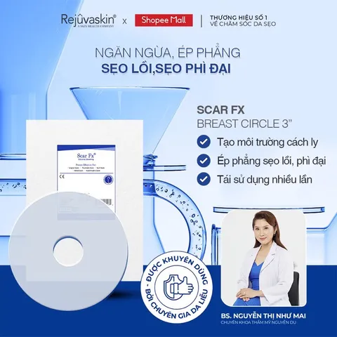 Miếng Dán Xóa Mờ Sẹo Lồi Scar FX 3″ cho Phẫu Thuật Ngực - Loại Bỏ Sẹo Hiệu Quả, Silicone Y Khoa An Toàn, Sử Dụng Dễ Dàng