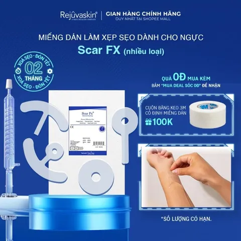 Miếng Dán Xóa Mờ Sẹo Phẫu Thuật Ngực Rejuvaskin Scar FX - Hỗ Trợ Điều Trị Sẹo Sau Phẫu Thuật, Đa Dạng Kích Thước