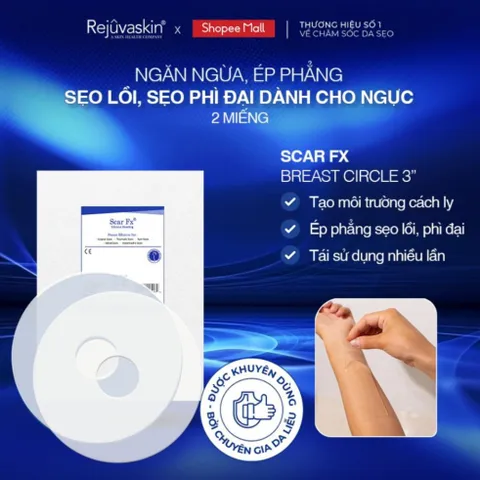 Miếng Dán Xóa Mờ Sẹo Phẫu Thuật Ngực Rejuvaskin Scar FX - Hỗ Trợ Điều Trị Sẹo Sau Phẫu Thuật, Đa Dạng Kích Thước