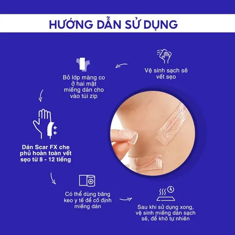 Miếng Dán Xoá Mờ Sẹo Lồi Scar FX 2.5x2.5cm - Giảm Sẹo, Phục Hồi Da Hiệu Quả từ Mỹ, An Toàn và Dễ Dùng