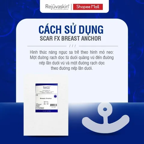 Miếng dán xóa mờ sẹo phẫu thuật ngực REJUVASKIN Scar FX Breast Anchor - Giải pháp chăm sóc da cao cấp từ Mỹ cho làn da hoàn hảo