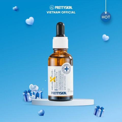 Tinh Chất Dưỡng Trắng Mờ Thâm Nám Prettyskin Melas X Plus 30ml - Serum Vitamin C 20% Giúp Làm Đều Màu Da, Mờ Nám Tàn Nhang